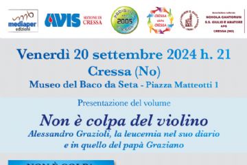 Locandina presentazione del volume "Non è colpa del violino" - Storia di Alessandro Grazioli