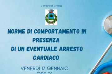 Descrizione della serata, stemma del Comune ed immagini di uno stetoscopio e di un cuore (parziali)