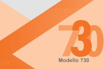 Scritta  Modello 730 su più toni dell'arancione