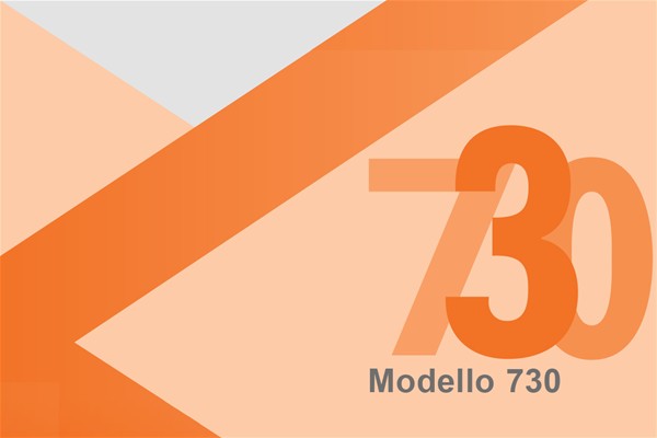 Scritta  Modello 730 su più toni dell'arancione